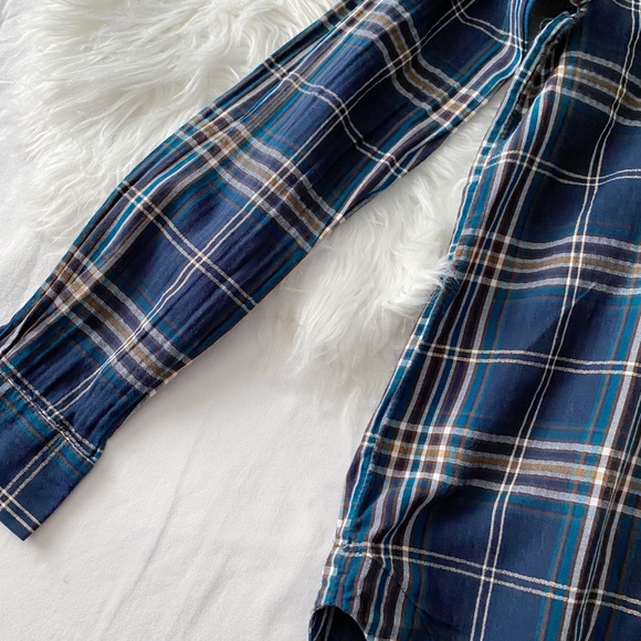 LOFT Softened • Shimmery Gold Thread Plaid Top - Picture 7 of 13